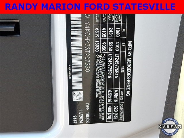 2025 Mercedes-Benz Sprinter 2500 Cargo 170 WB High Roof