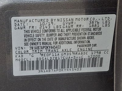 2019 Nissan Sentra SV