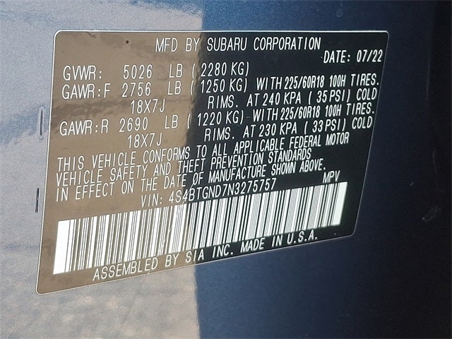 2022 Subaru Outback Limited XT