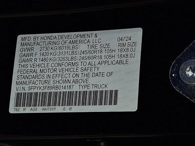2024 Honda Ridgeline Black Edition