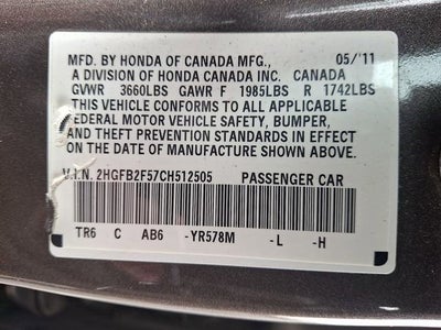 2012 Honda Civic Sdn LX