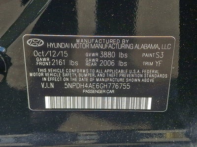 2016 Hyundai Elantra Value Edition