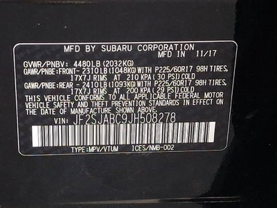 2018 Subaru Forester 4DR SUV 2.5I CVT