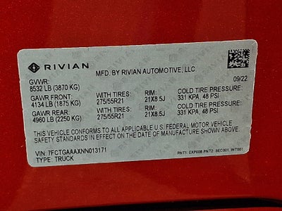 2022 Rivian R1T Adventure