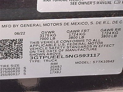 2022 GMC Sierra 1500 4WD Crew Cab Short Box AT4