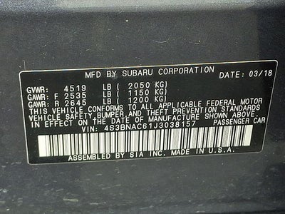 2018 Subaru Legacy 2.5i Premium